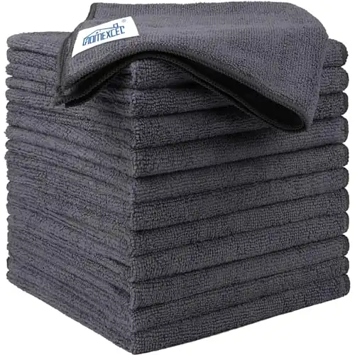 HOMEXCEL Grey Microfiber Cleaning Cloths